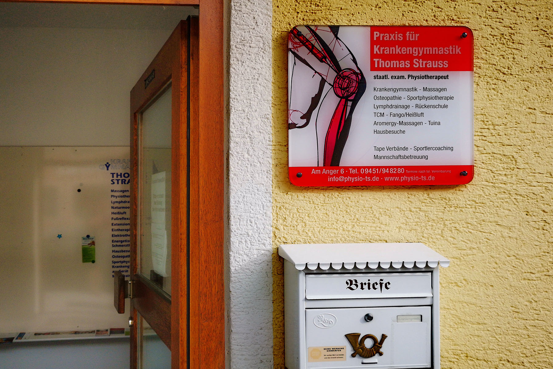 Praxisschild Physiotherapie